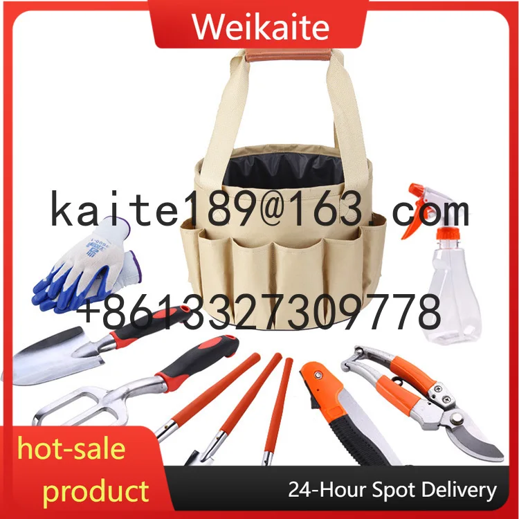 

2025 hot selling products Agriculture Garden Grafting Essential Tool Set Outdoor Bucket Canvas Bag with Basic Gardening Tools