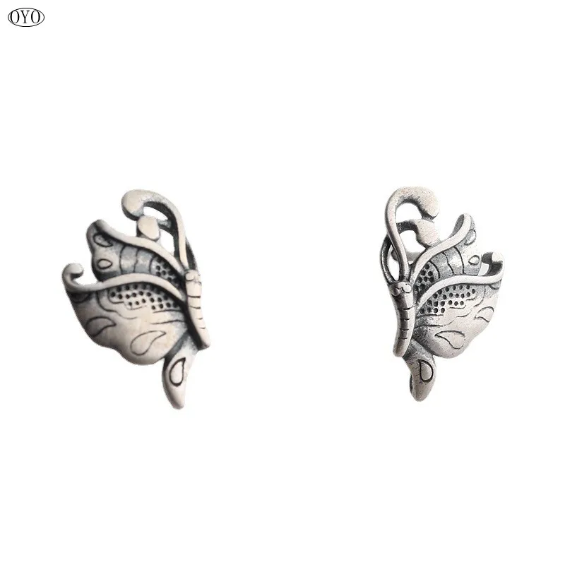 100% S925 silver jewelry butterfly dance female earrings retro ethnic style