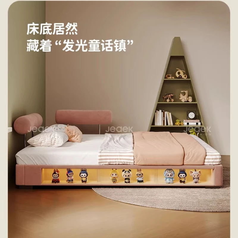 

Cream Wind Fabric Children's Monnie Bed Small Unit Second Bedroom Flush Storage