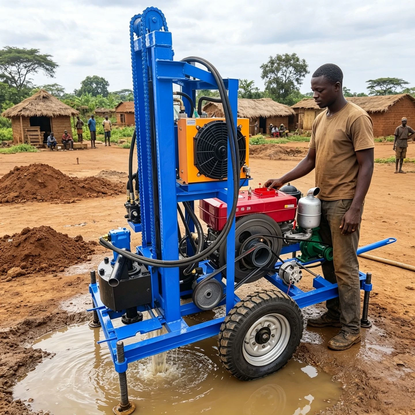 Factory Direct Sales of Small Drilling Equipment, Portable Water Well Drilling Rig Exported to Africa