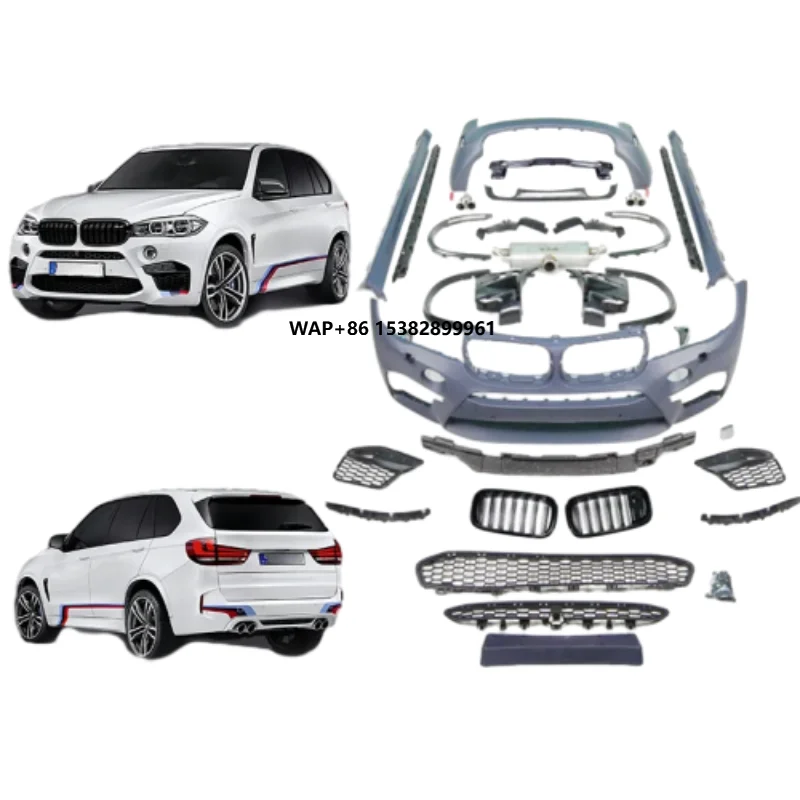 ل X5 M نمط البلاستيك طقم الجسم الواسع المصد الأمامي المصد الخلفي العادم نصائح مجموعة السيارة ل X5 F15 مجموعات الجسم الكامل #1