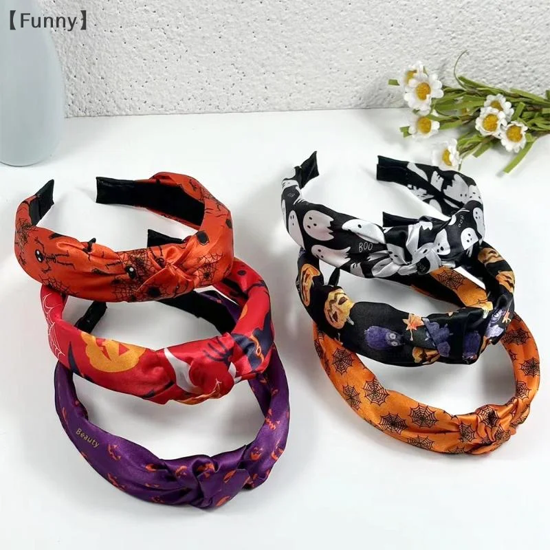 

〔Funny〕Halloween Headband Trendy Fashion Studded With Pearls And Diamonds, Pumpkin Ghost Accessories, Holiday Party Hair