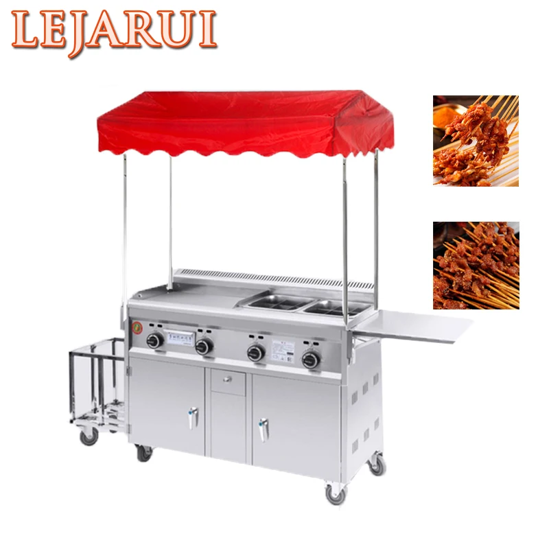 

Commercial Gas Griddle Teppanyaki Griddle Fryer Integrated Machine Stainless Steel Adjustable Temperature Control