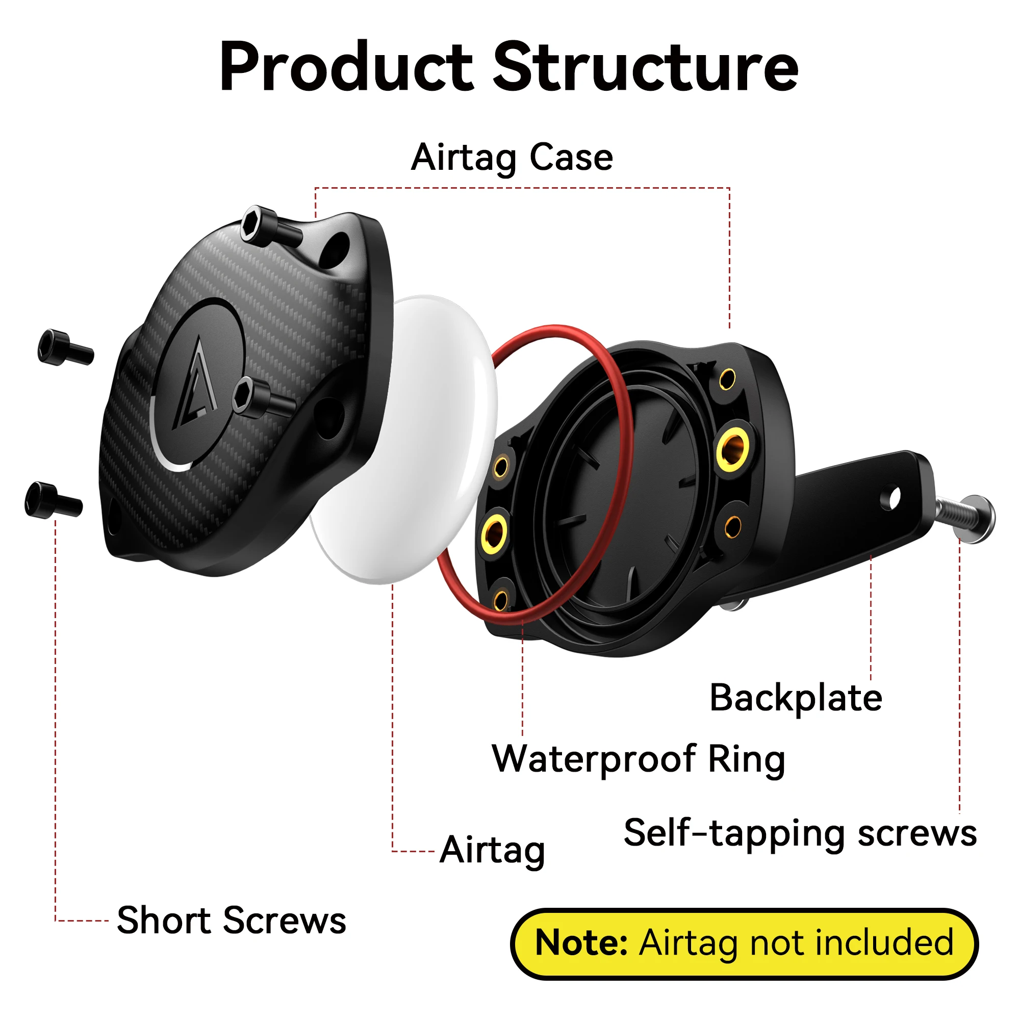 Waterproof Airtag Case Dog Collar Holder Mount Ultra-Durable Screw Cat Collars Airtags Holder for Apple Air Tag GPS Tracker Case