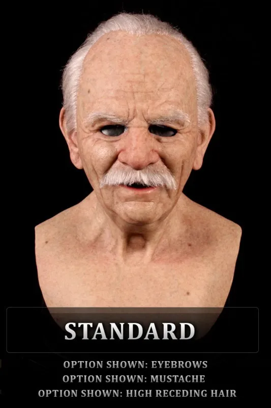 Halloween New Granny Grandpa Face Wig Elderly Mask Headset Elderly Head Horror Mask