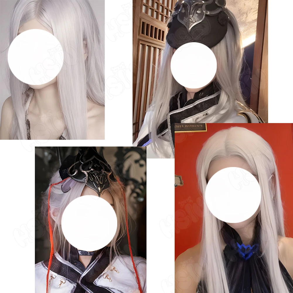 Ji Yingying Cosplay Wig Fiber synthetic wig Game Naraka Bladepoint Cosplay「HSIU 」white long Wig+Wig cap