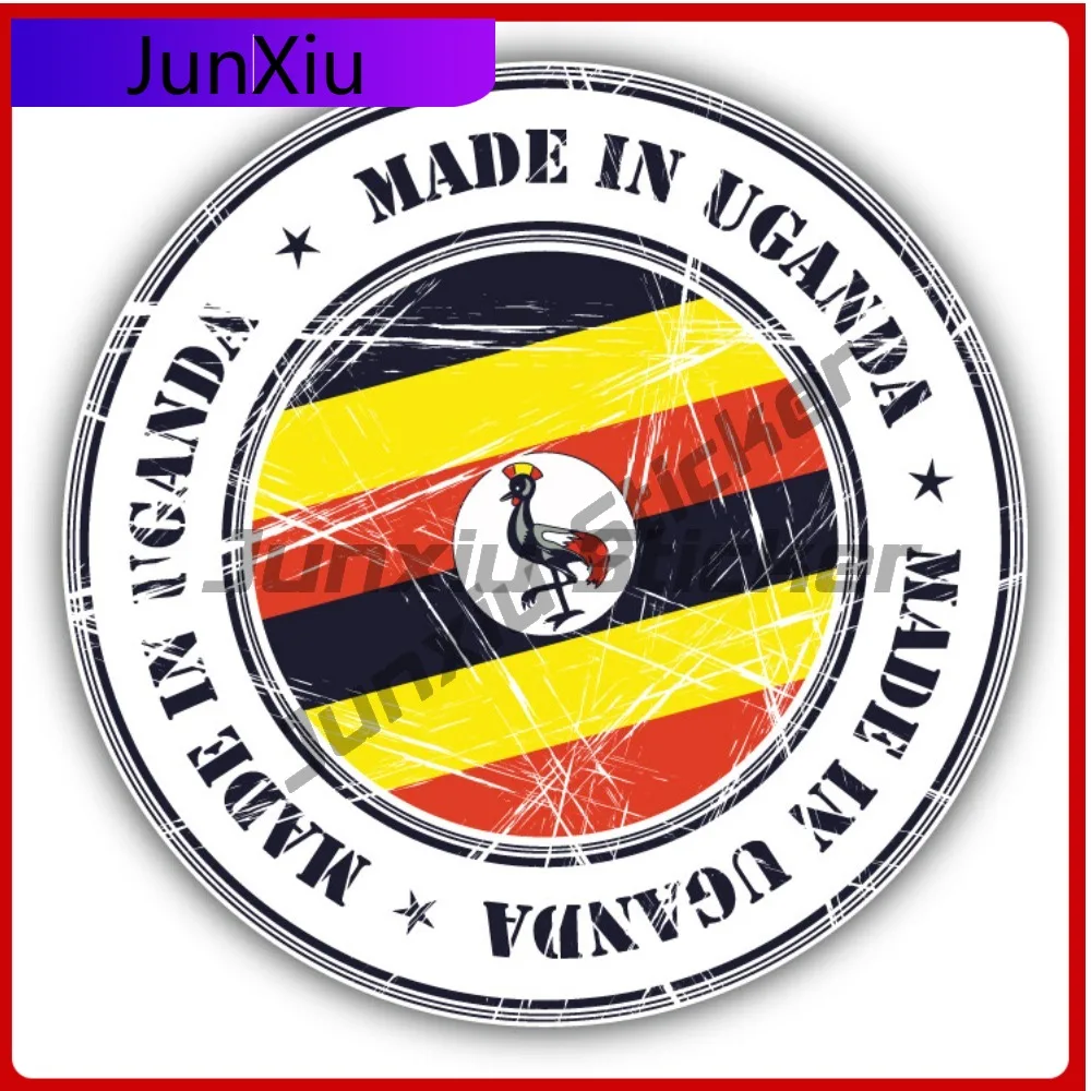 

Made In Uganda Grunge Flag Stamp Car Decal Bumper Stickers Cute Style SUV Use For Car Window Decorativ Auto Styling Accessory