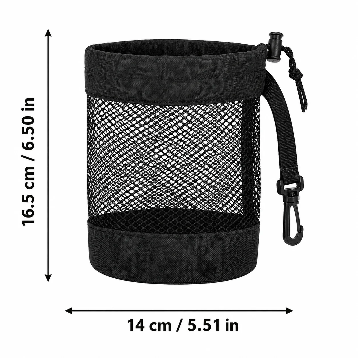 Golf Ball Storage Bag Nylon Mesh Drawstring Pouch with Swivel Clip Lightweight Portable Holder for Golf Bag Practice and Travel