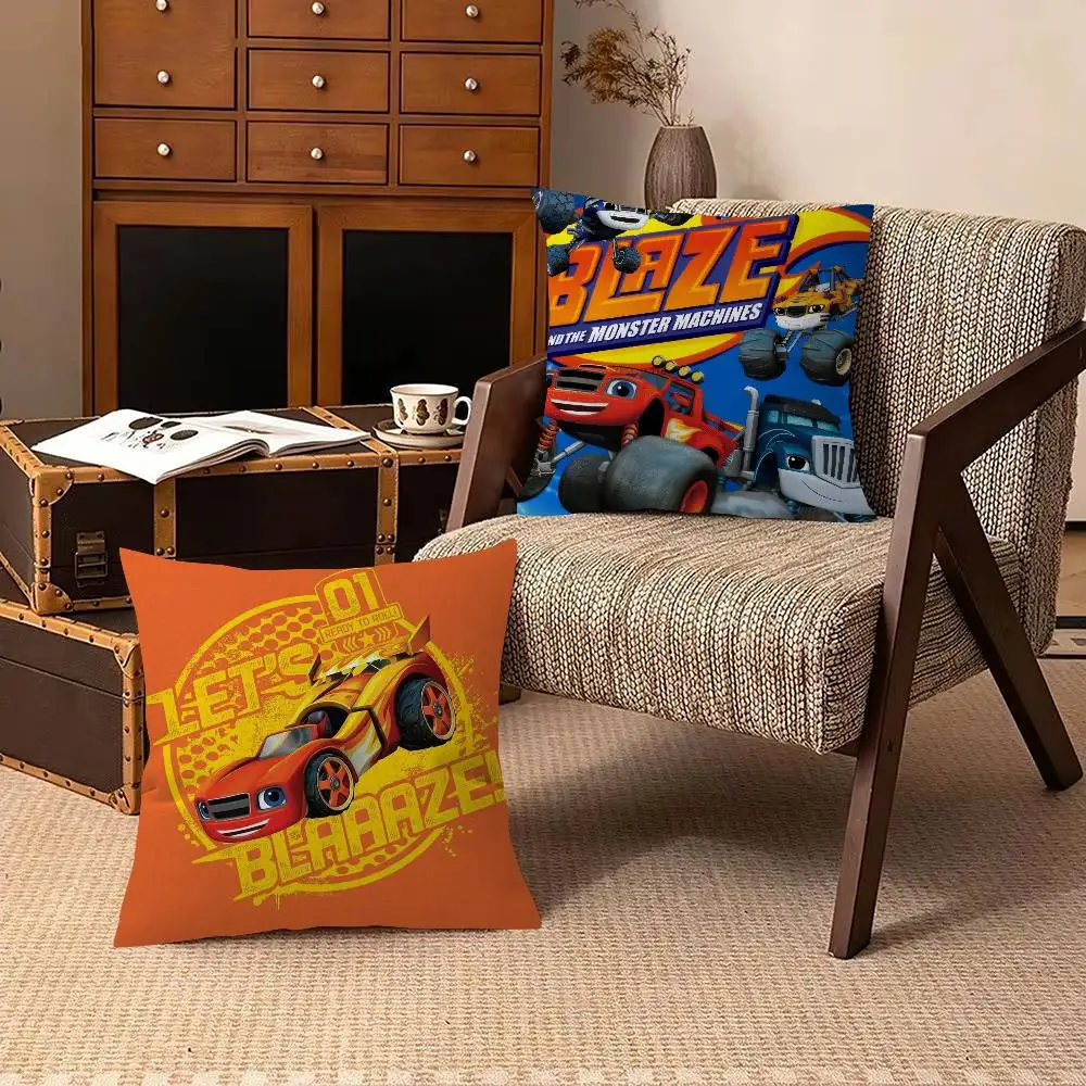 Blaze and the Monster M-Machines   Cushion Cover Pillowcase Upholstery Sofa Throw Pillow Home Decor Pillowcas
