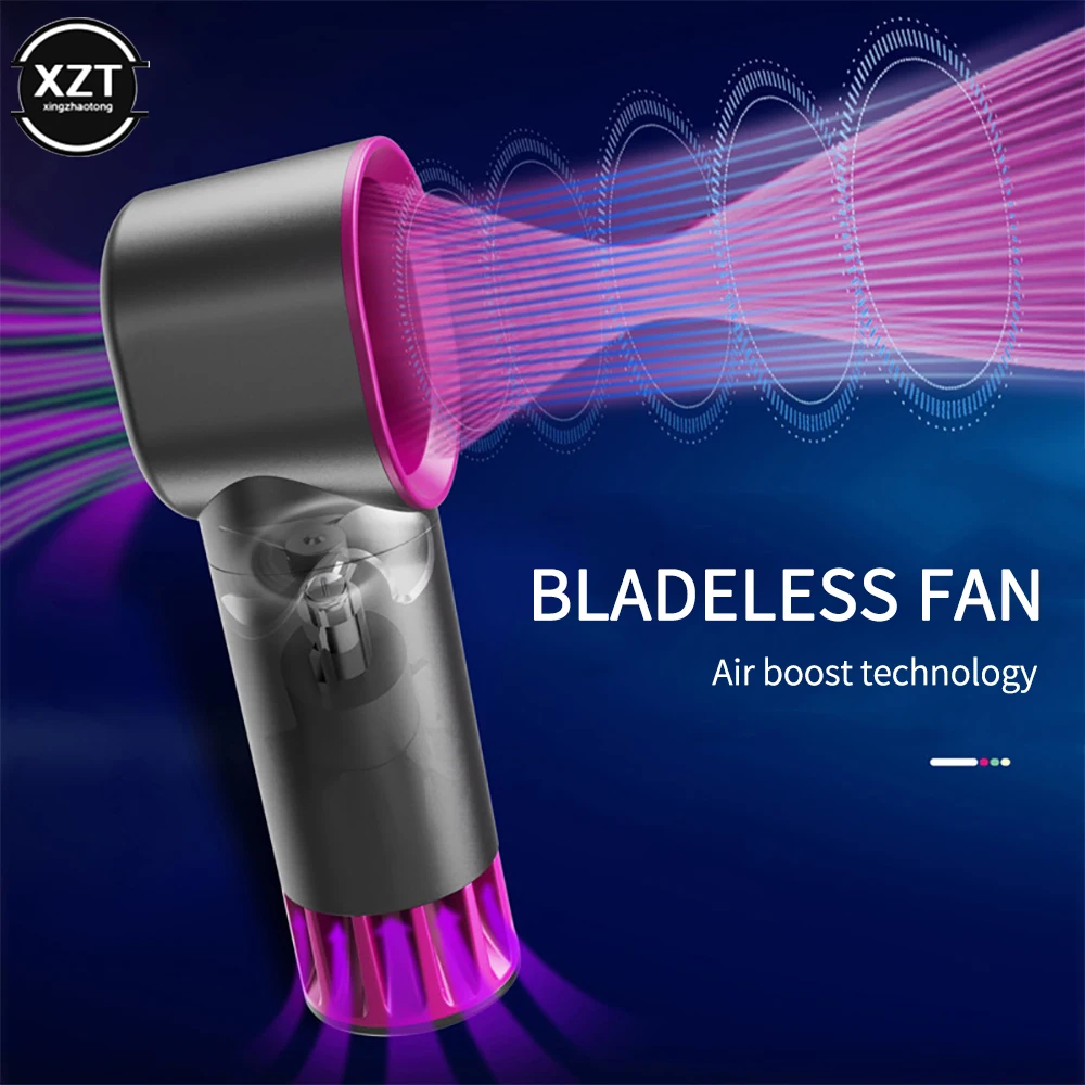 Portable Bladeless Fan Mini Handheld Fan USB Rechargeable Ultra Quiet Fans Air Cooler Fans For Desktop Outdoor Office Air Cooler – Image 5