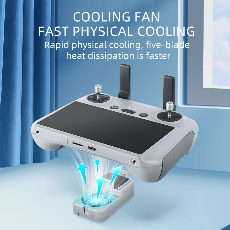 RCSTQ Drone RC Cooling Fan for DJI Mini 3 Pro/ DJI Air 3 RC 2 Remote Control Radiator for DJI Mini 2 / Mini 4 Pro/Mavic Air 2/2S