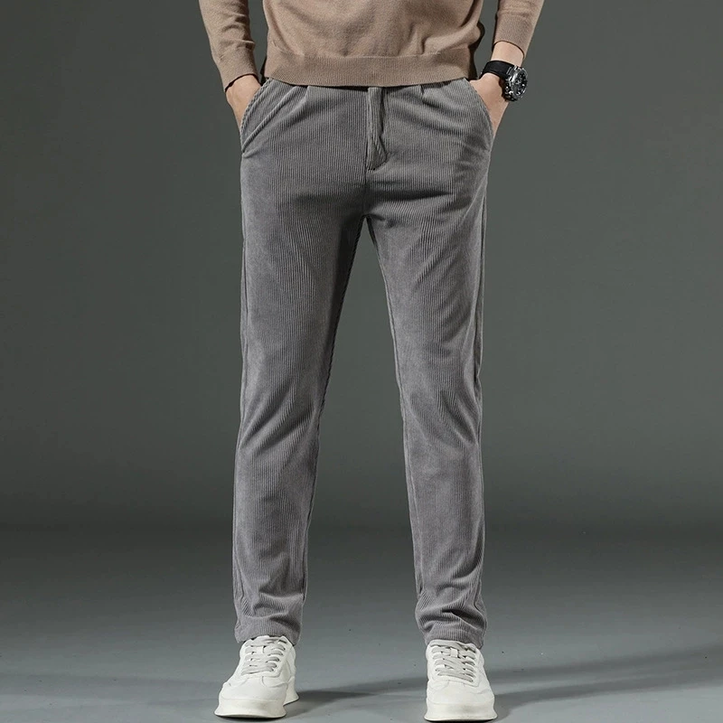 Pantaloni di velluto a coste da uomo autunno e inverno Nuovi abiti da uomo Pantaloni casual slim fit elasticizzati Pantaloni da lavoro da uomo d'affari di moda