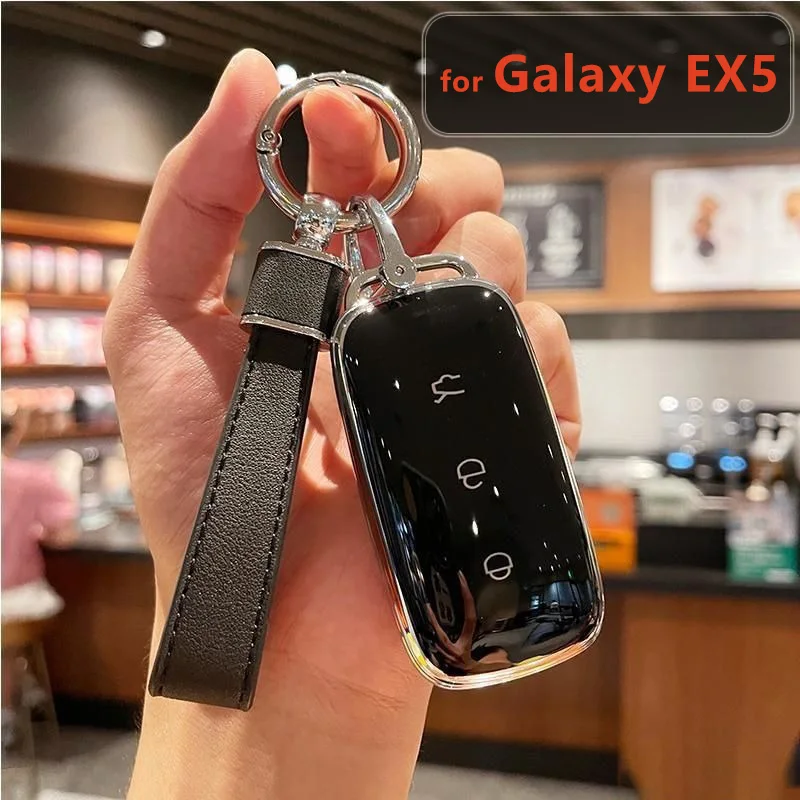Car Key Case Cover for Geely Galaxy EX5 Accessories E5 EM-i EMi Starship 7 2025 2026 Remote Keychain Fob Shell