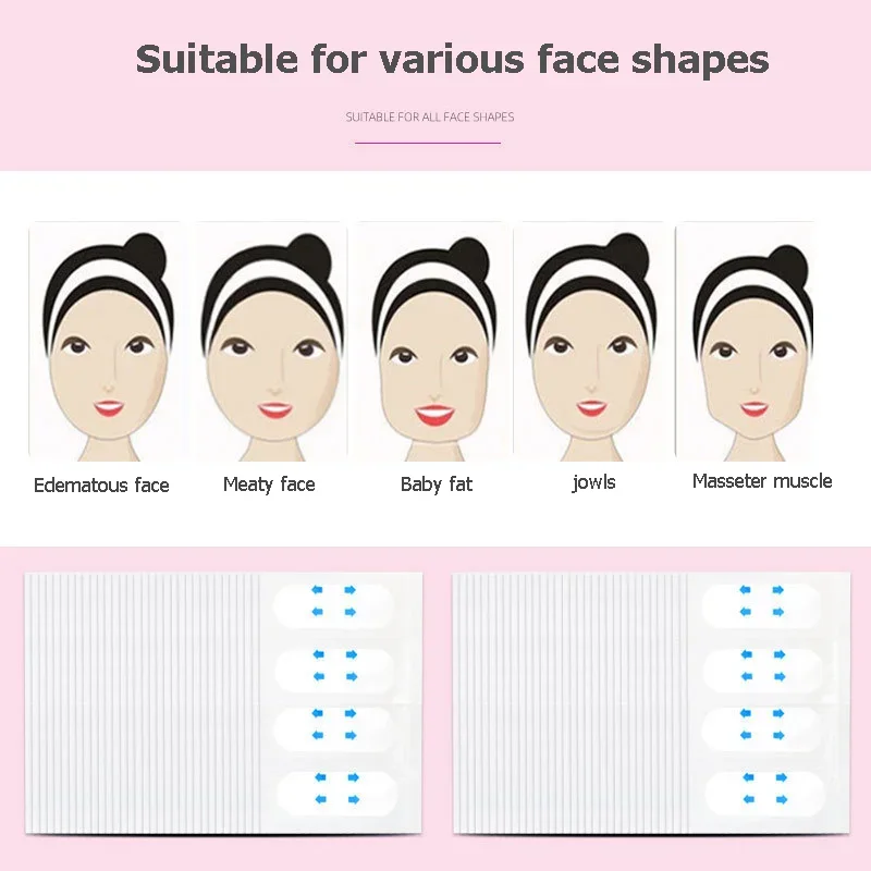 40/80/120 Stück V-Lift Gesichtsaufkleber zur Kinnstraffung, Unsichtbares Make-up-Klebeband, Gesichtslifting-Pflaster, Atmungsaktiver Aufkleber zum Lifting – Detail 3