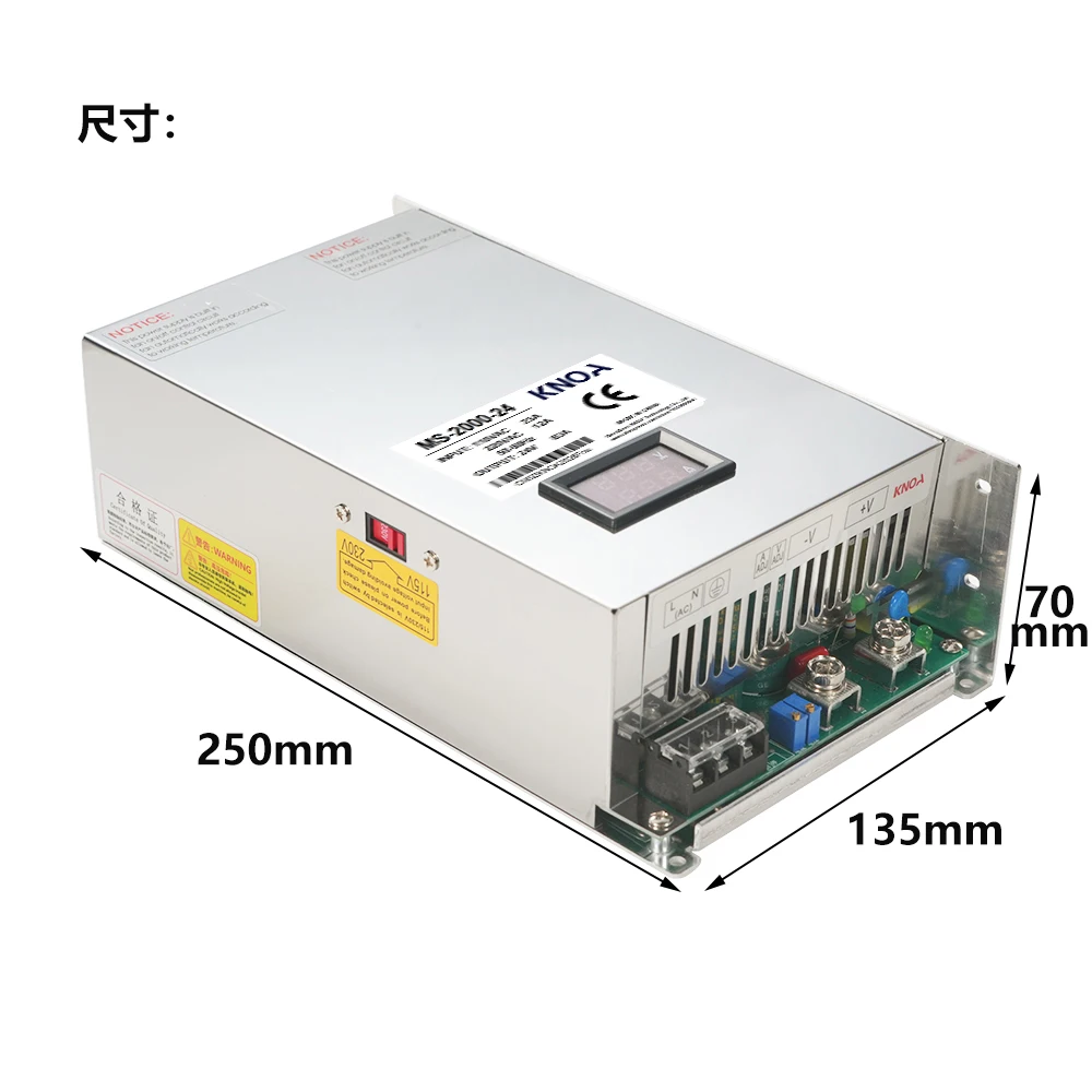 2000W Einstellbares DC-Netzteil 0-12V 13,8V 15V 24V 36V 48V 60V 72V 80V 90V 100V 150V 200V AC 110V 220V Geregeltes Netzteil