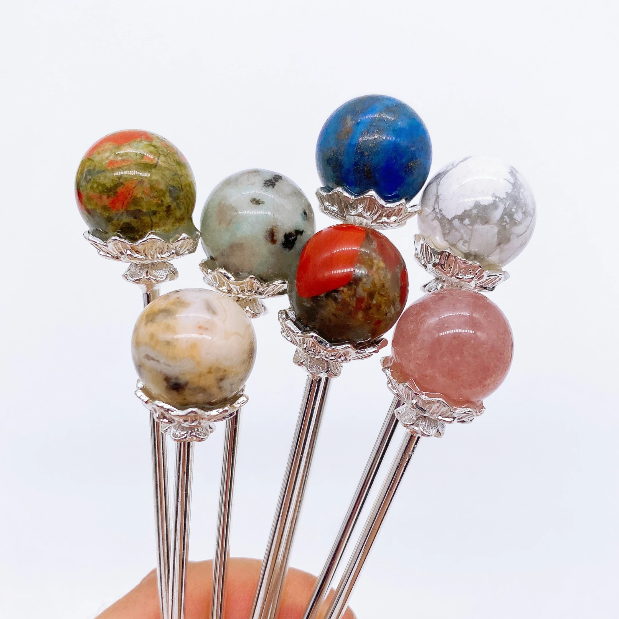 Natural Beads Hairsticks Crystal Stone Magic Wand For Women Home Decor Reiki Healing Hairpin Headdress Accessories Gift view 6