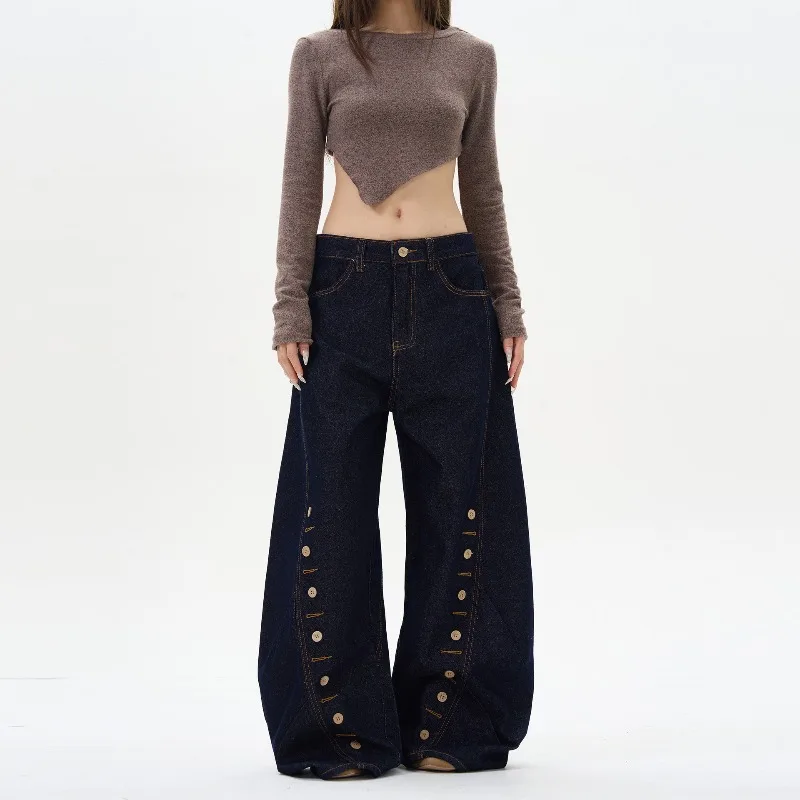 

Нишевый дизайн в американском стиле ретро, деконструкция джинсов High Street, мужские прочные и красивые высококачественные и стильные коровьи брюки