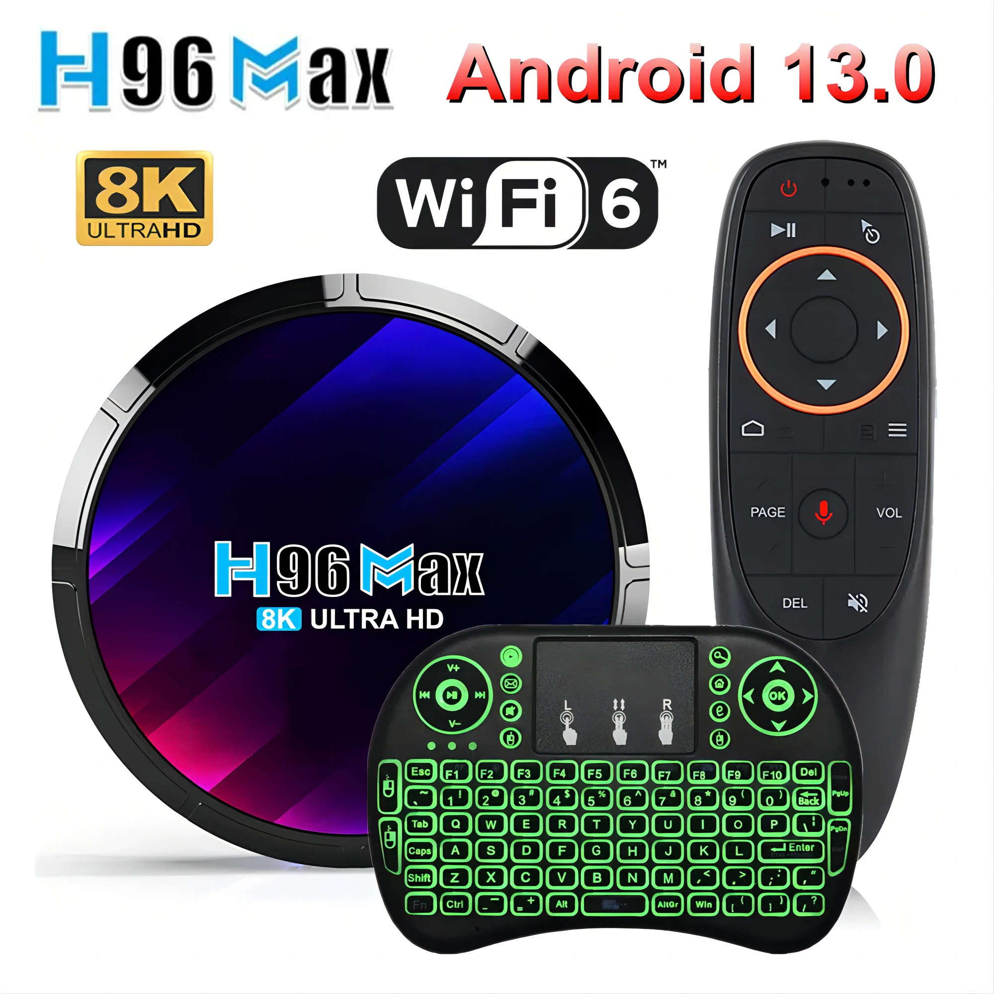 Android TV Box H96 MAX RK3528 Rockchip 3528 Quad Core 8K Media Player Wifi 6 BT5.0 4GB 32GB 64GB 128GB Google Voice Set Top Box