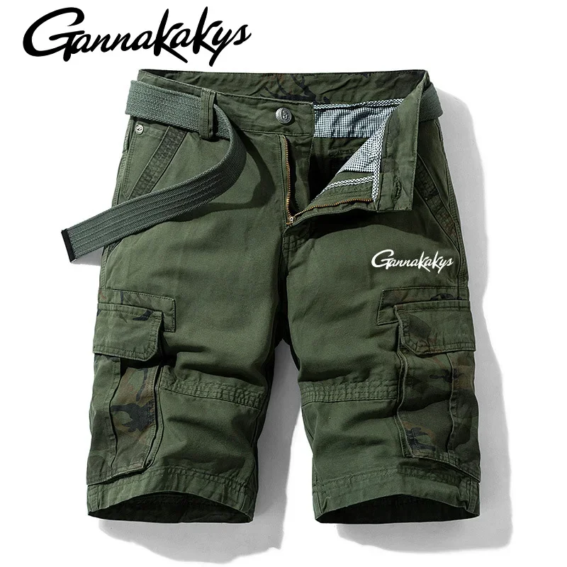 2024 Summer New Men's Fishing Pants Breathable Cycling Multi Pocket Shorts Outdoor Sports and Fishing Pants