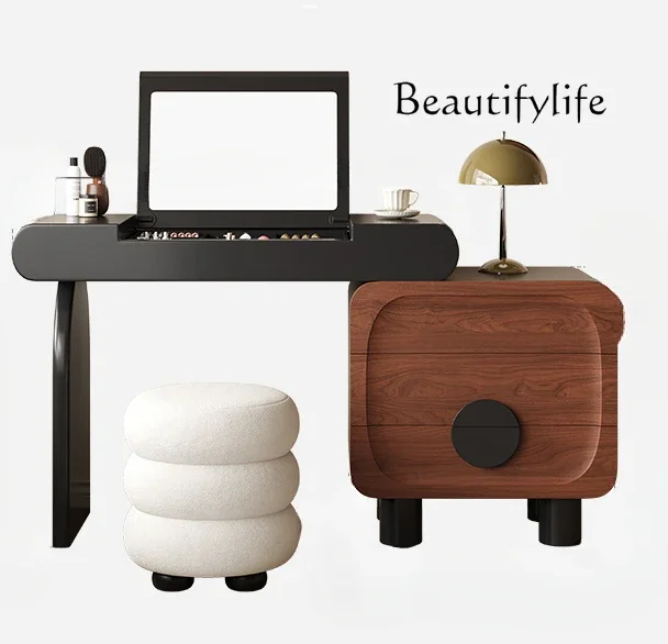 

Comò retrò, cassettiera, camera da letto integrata, copertura ribaltabile con motivo noce, tavolo da trucco, angolo retrattile