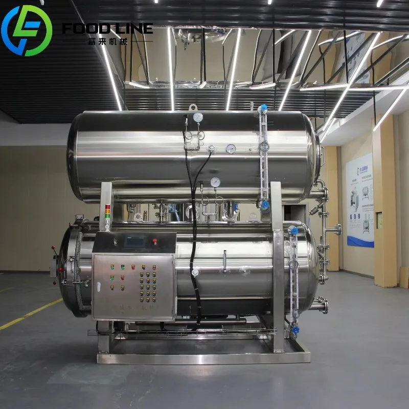 Industrial Water Immersion Autoclave Sterilization Retort Machine Price for Canned  Pouch Food  Soft Package Steam Retort