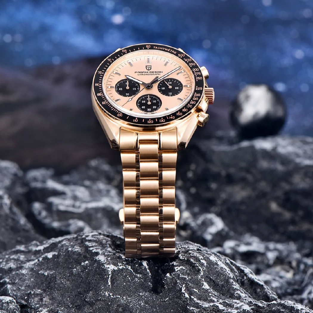 PAGANI DESIGN Top Luxury Moon Gold Quartz Watch for men Sport Speed Chronograph Automatic Date Wristwatch  New Men's Watches