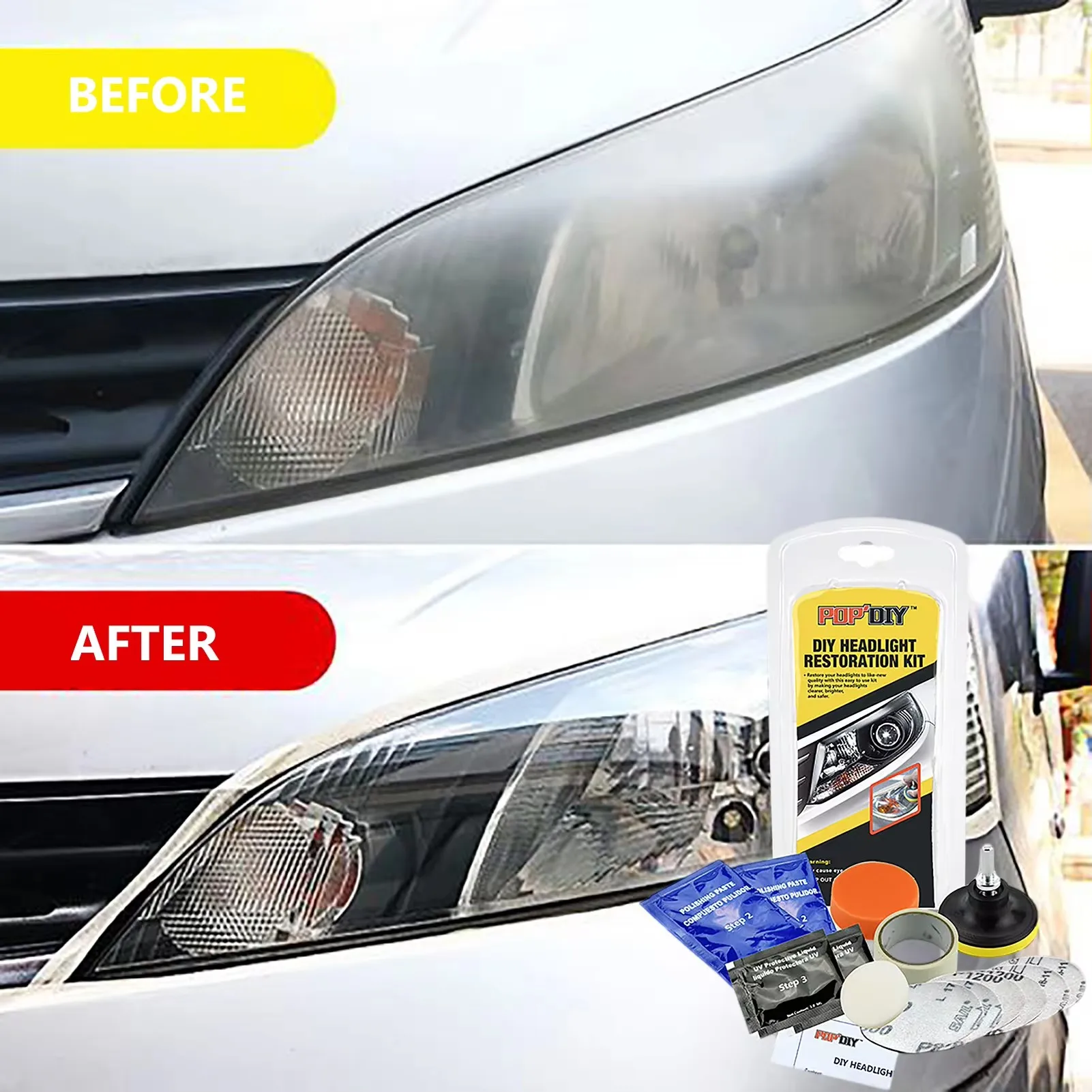 Car Headlight Restoration Polishing Kits Headlamp Repair Kits Car Light Polisher Cleaning Paste Car Paint Care Refurbish Agent