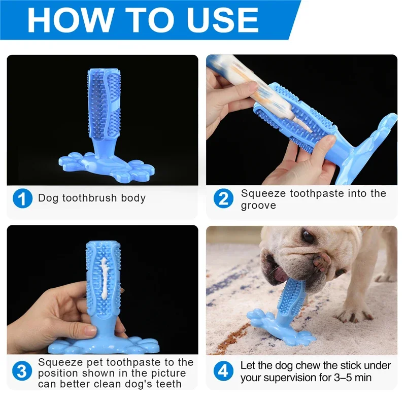 Dog Teeth Grinding Toy Dog Chew Toys Puppy High Tensile Silicone Pet Molar Bromopnea Teeth Cleaning Tool Interactive Toothbrush