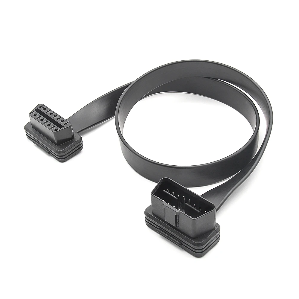Flat Thin 16 Pin OBD2 Extension Cable Male to Female for Car Scanner Diagnostic Tool ELM327 OBD 2 Extension Cable Connector