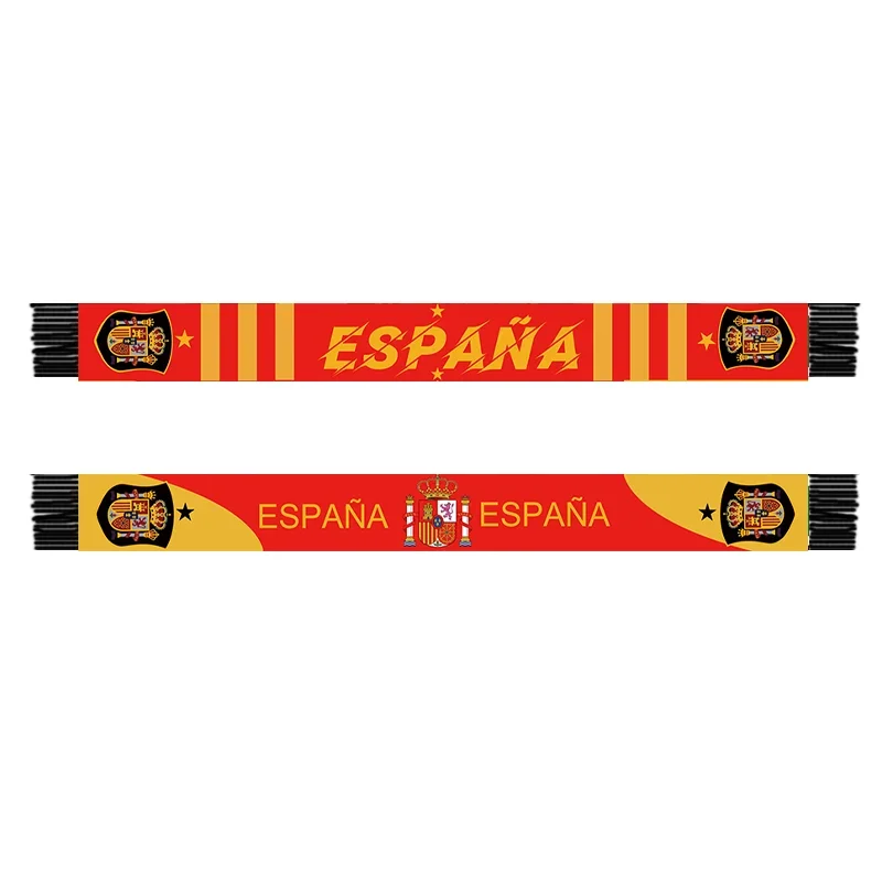 scarf 15x150cm  France Spain Italy Badge Satin Scarf Banner