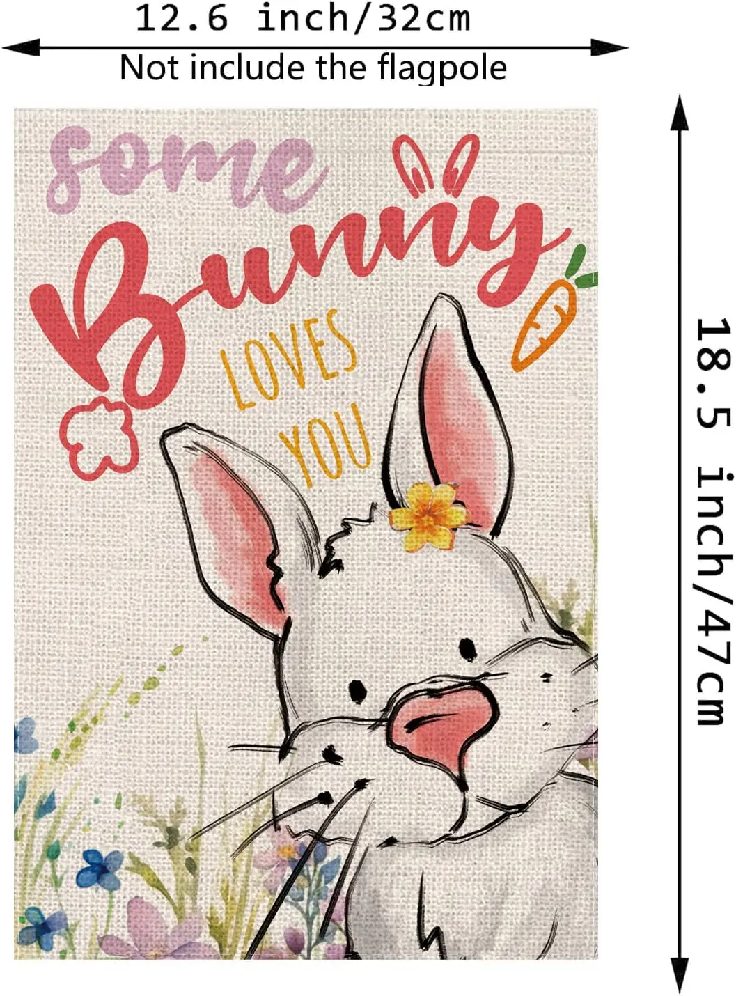 Easter Garden Flag Some Bunny Loves You Burlap Vertical Double Sided Funny Holiday Funny Outdoor Yard Decor 12.5x18 Inch XAA SSL