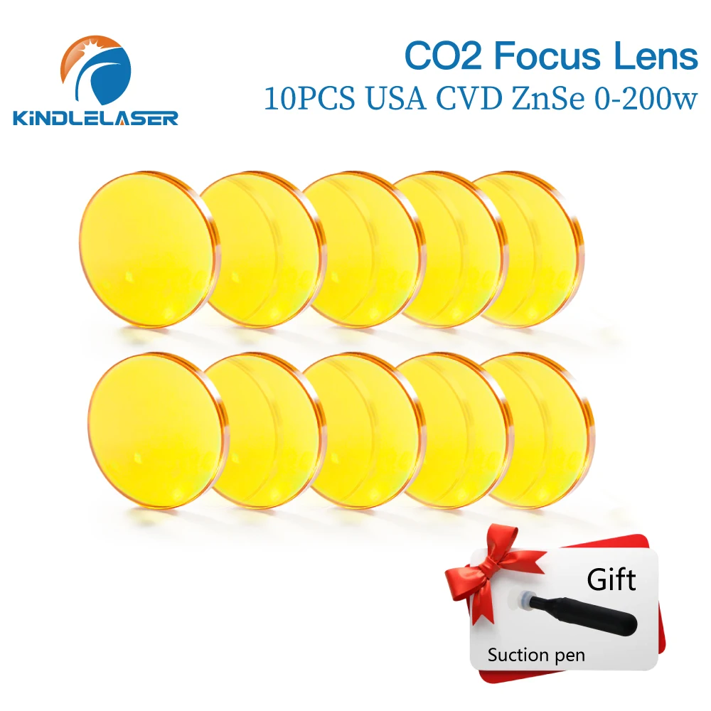 Kindlelaser Focus Lens 3/5/10PCS USA CVD Focus Lens ZnSe DIA  20mm FL50.8/63.5 for 0-200W CO2 Laser Engraving Cutting Machine