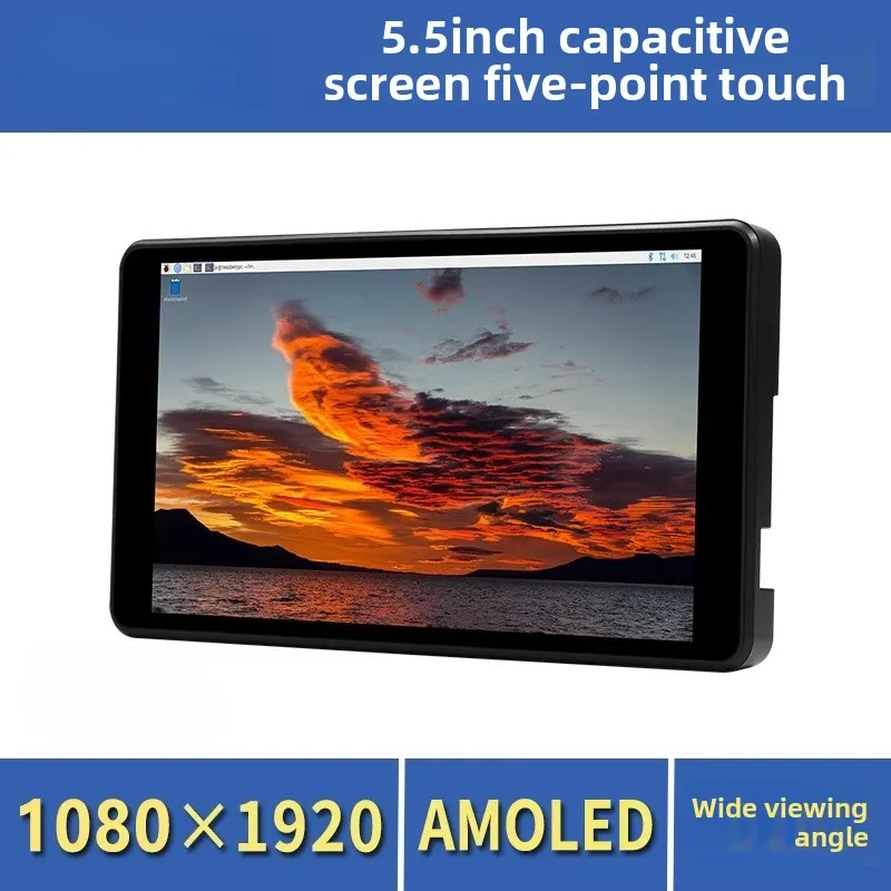 Raspberry Pi 4b LCD screen 5.5 inch AMOLED capacitive touch screen HDMI display HD drive-free