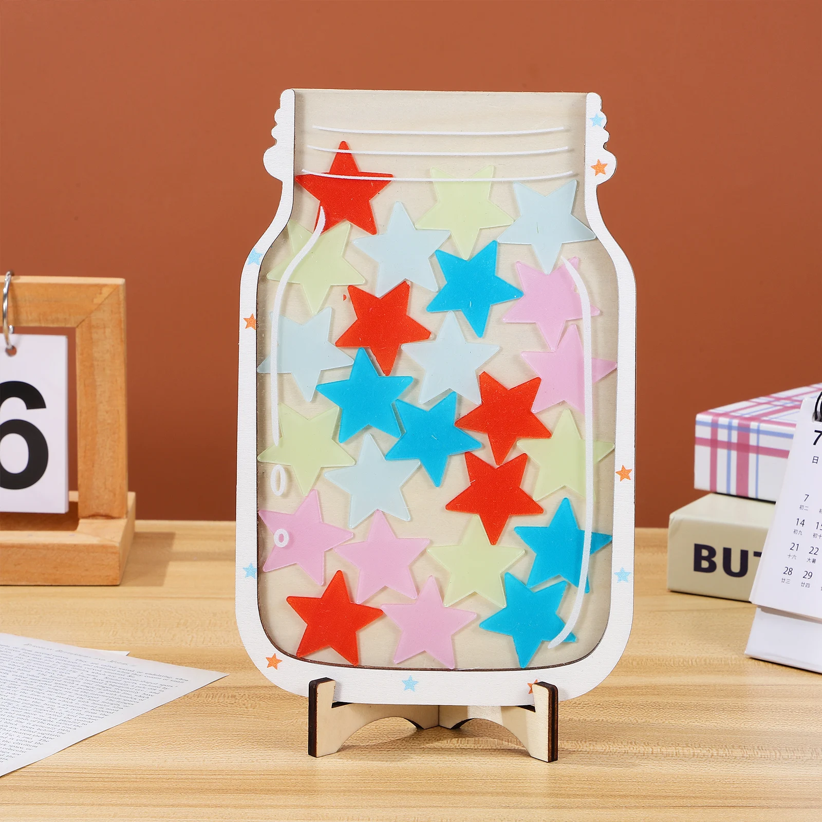 

Reward Jar for Children Classroom Incentive Wooden Behavior Kids System Boxwood