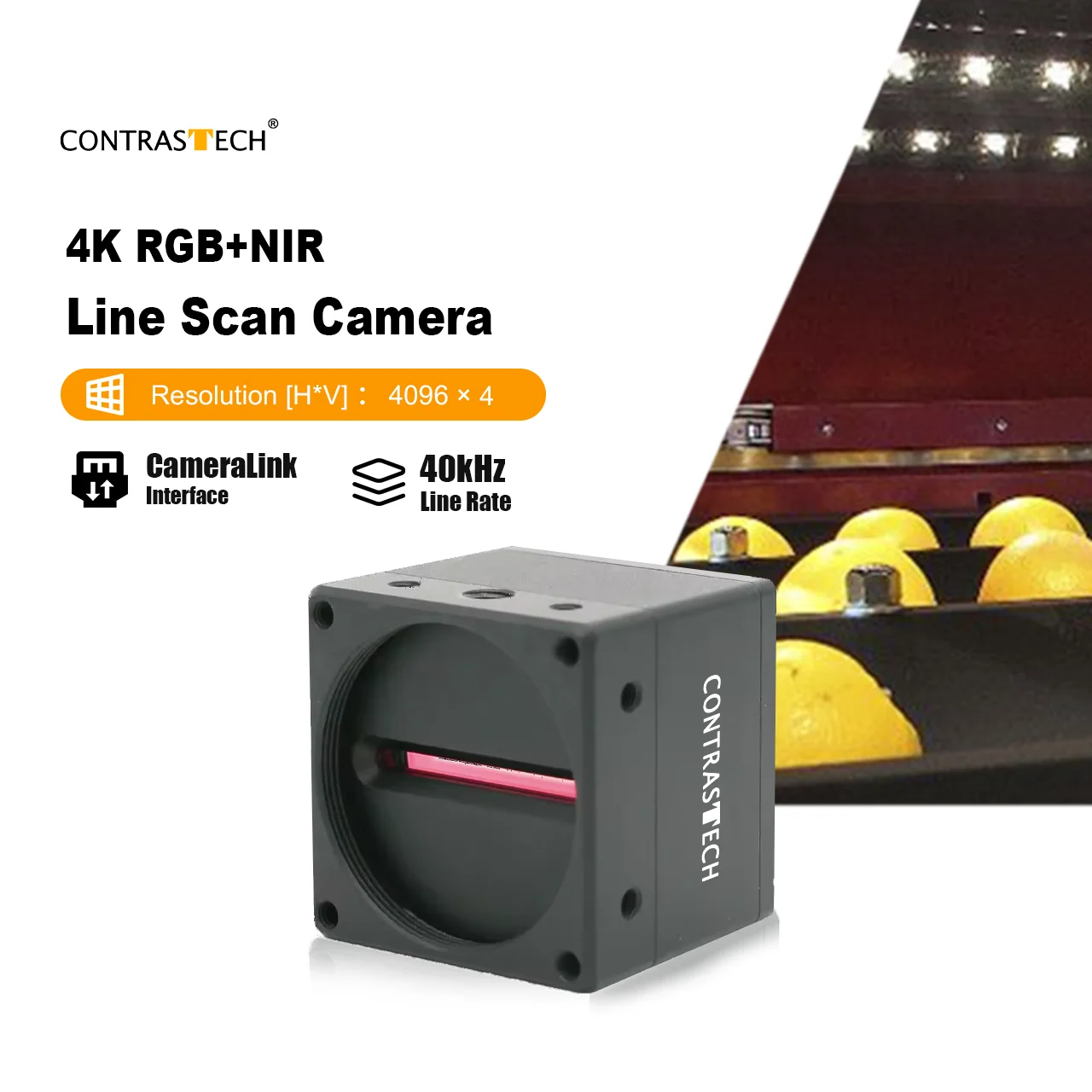 High performance 4K 40kHz RGB+NIR 4-Bands Multispectral Line Scan CameraLink Color IR Camera For Railway inspection