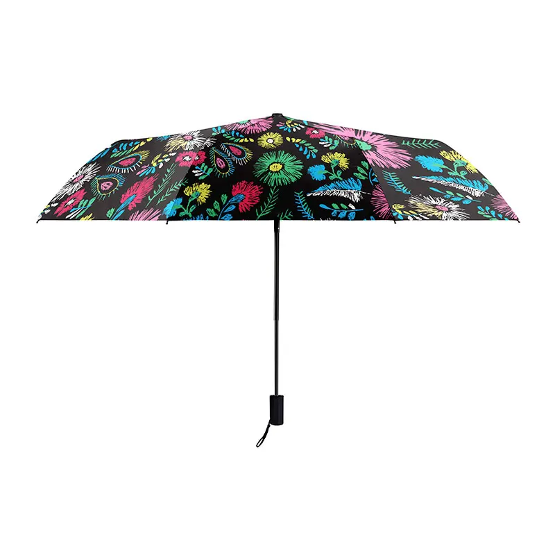 Folding umbrella travel gift Light portable UV protection against rain and wind strong dandelion small fresh parasol for women