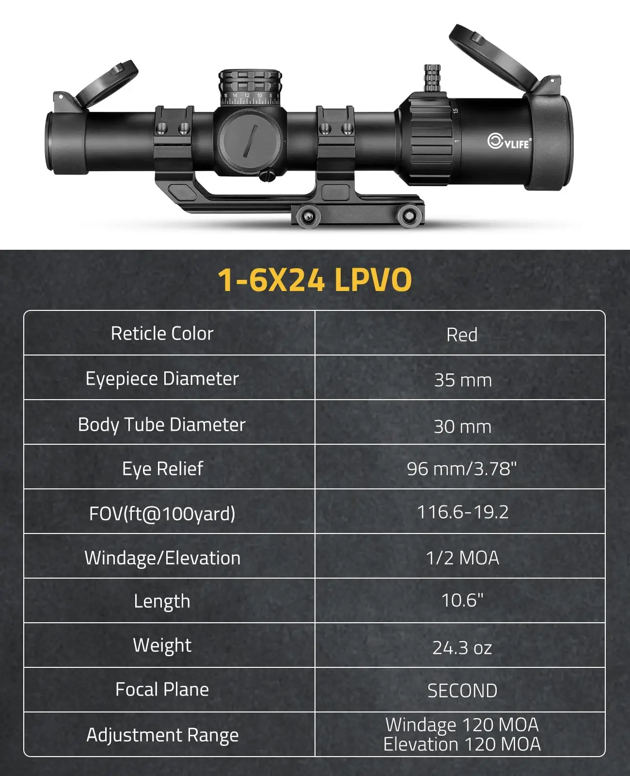 

Airsoft 1-6x LPVO Rifle Scope Optics Sighting with 30mm Cantilever Mount Illuminated BDC Reticle for .223/5.56 and .308/7.62