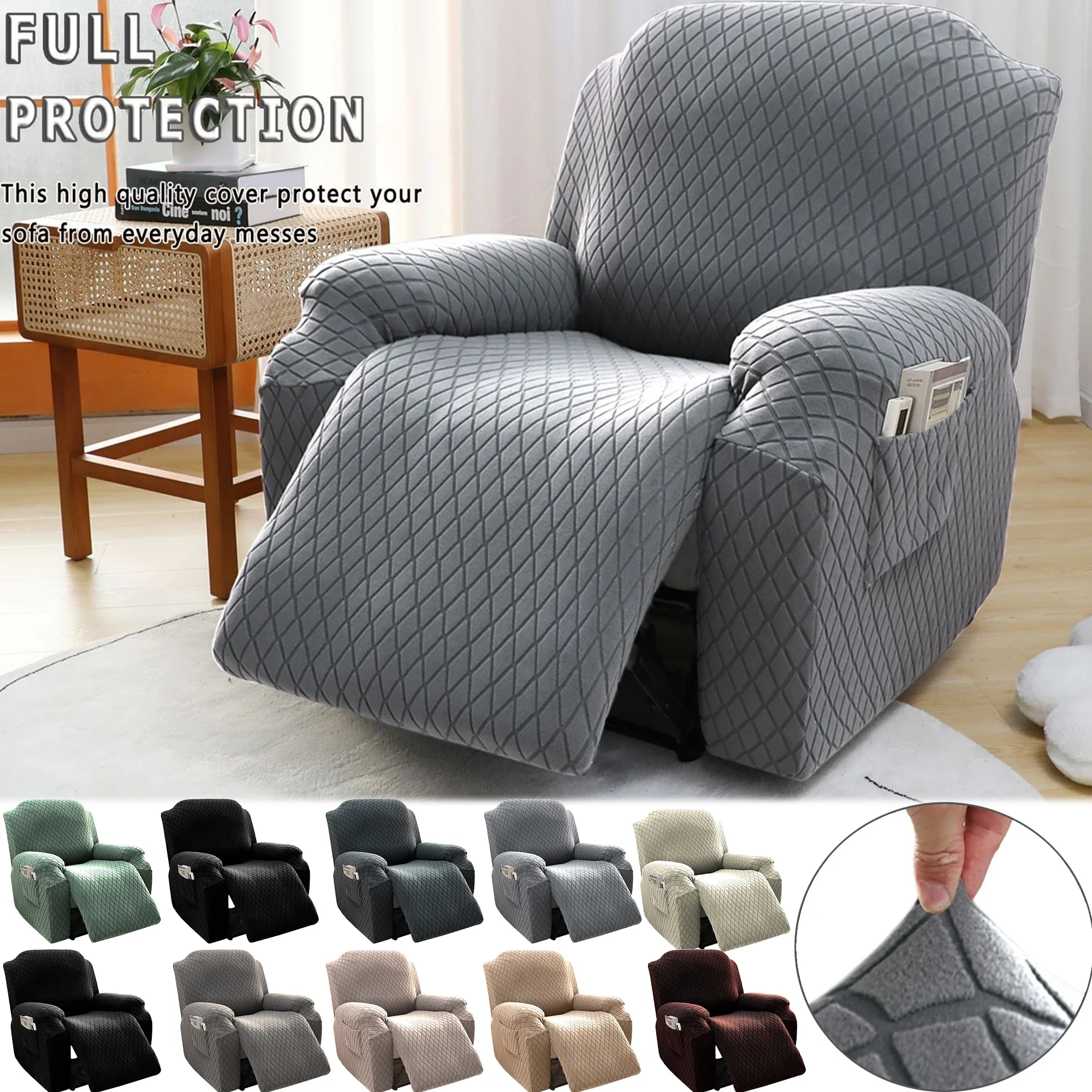 

4/6/8PCS Elastic Recliner Sofa Cover Slipcover Chair Sofa Protector Relax Armchair Stretch Couch Covers for Living Room