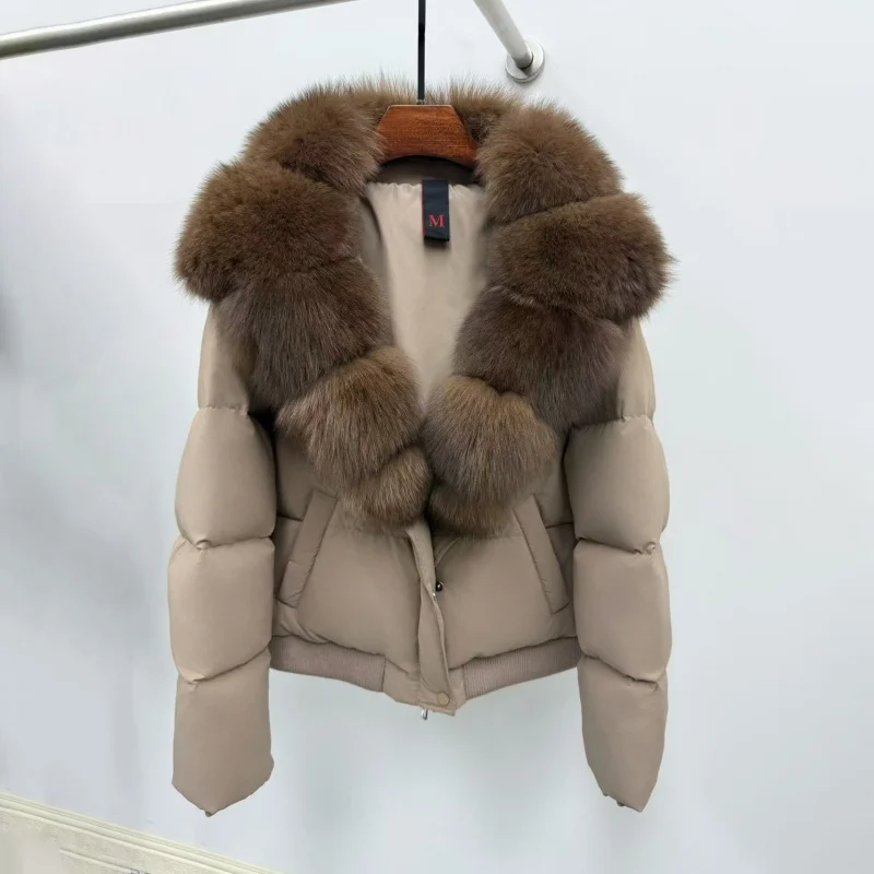 2025, Winter, neue Damen-Daunenjacke mit Kapuze, Y2K, hochwertige Mode, lässig, dick, warm, Gänsedaunenmantel mit Daunenhandschuhen