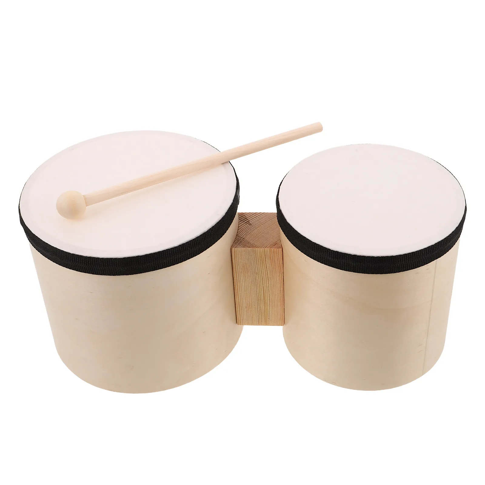 1Sets Wooden Bongos Hand Drum Compact Lightweight 5Inch 6Inch Dual Tone Surface for Adults Beginners Music Practice