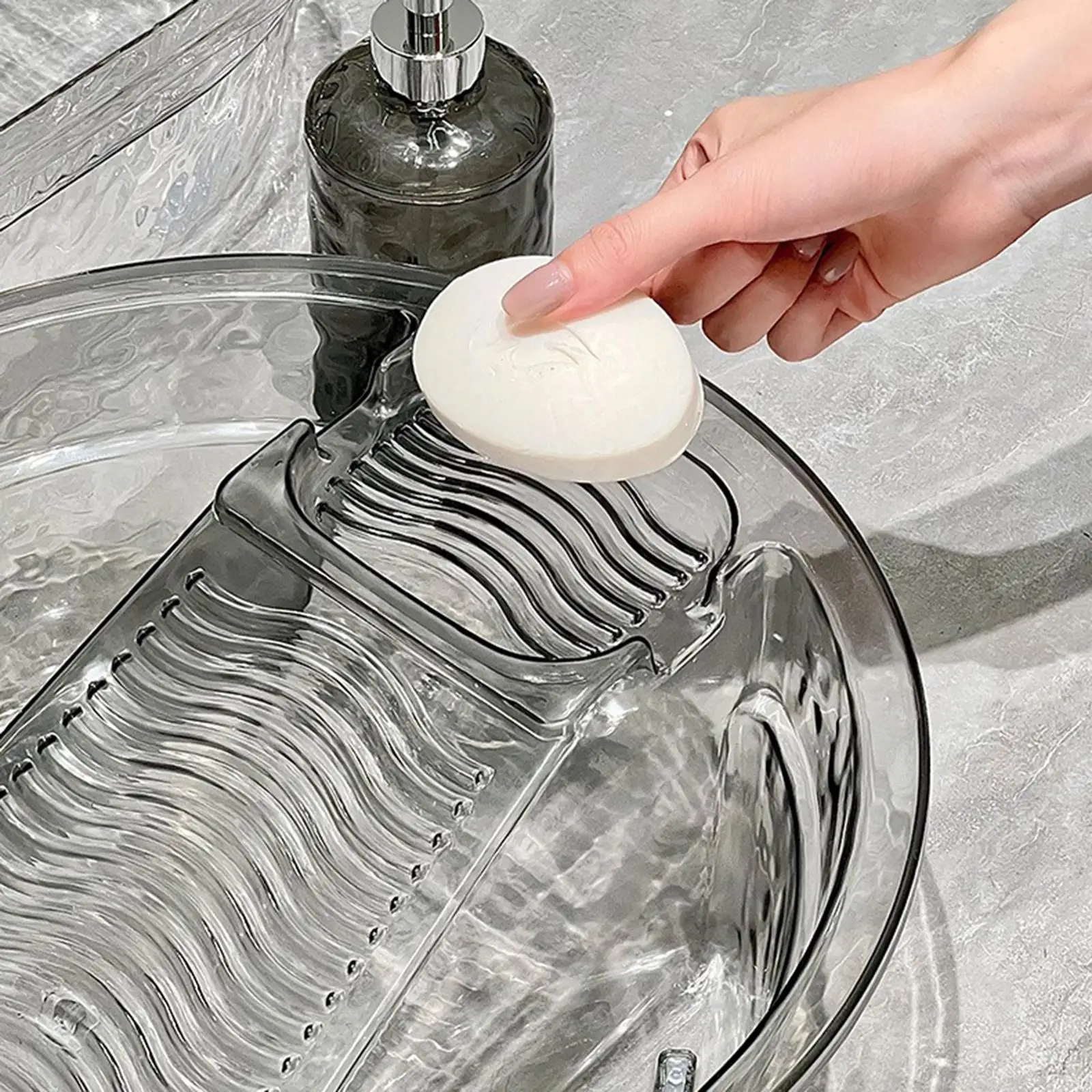 Multipurpose Laundry Basin with Washboard for Clothes Scrubbing Portable Wash Tub for Home Dormitory Use