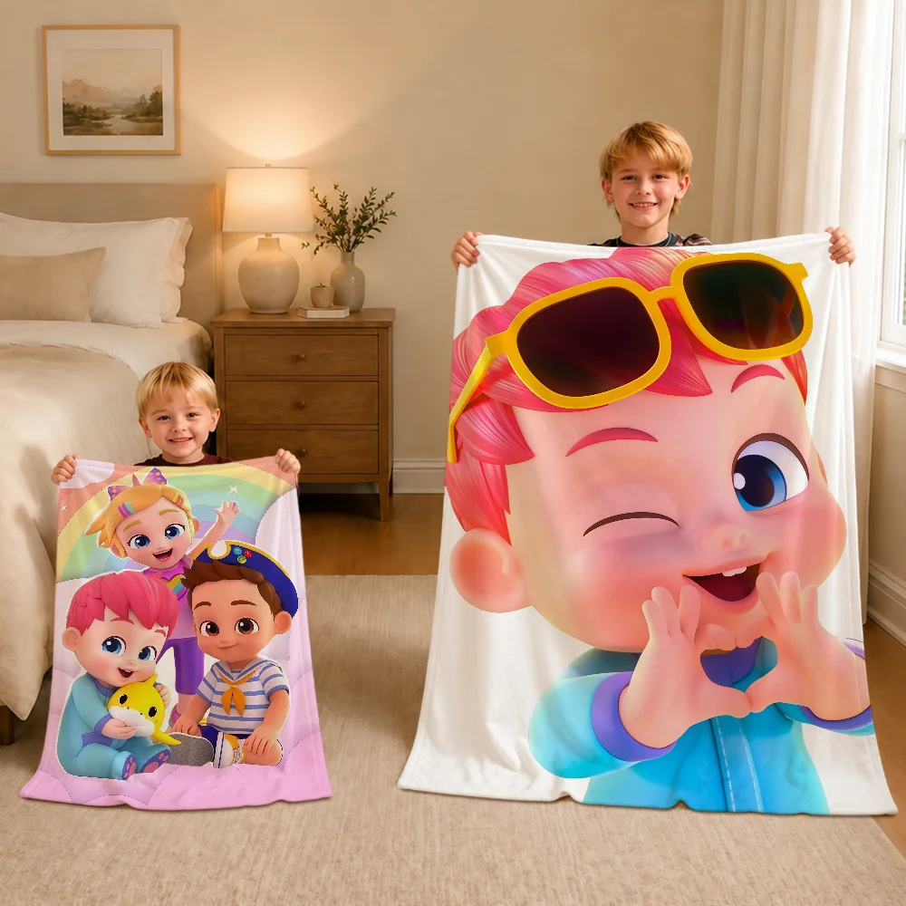Cute Cartoon Kid Blanket Warm Soft Plush Blankets Sofa Living Room Nap Home Bedroom Travel Gift B-B-BBebefinnS Flannel Pet Hogar
