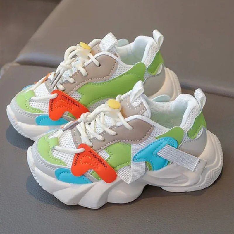 

Модные детские спортивные кроссовки 2026 года из искусственной кожи для подростков и детей, яркая обувь для бега для мальчиков и девочек.