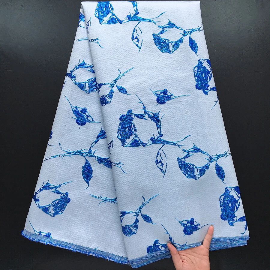 

​ Роскошная парчовая кружевная ткань с вышивкой — жаккард премиум-класса для свадебных и вечерних платьев, текстиль 5 ярдов ​