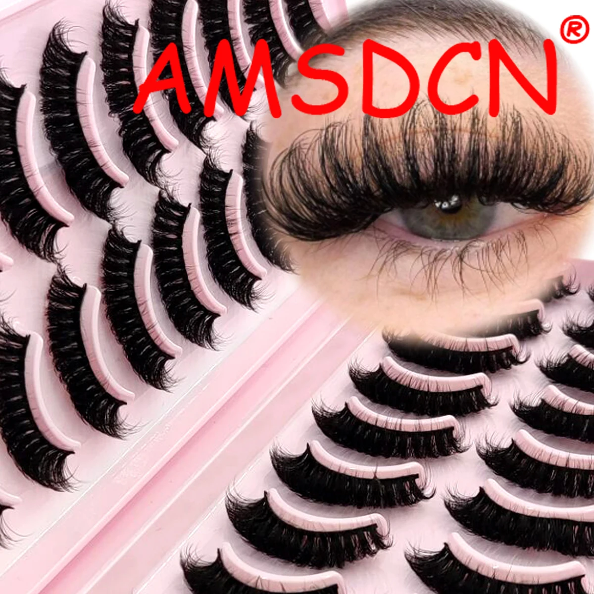 AMSDCN 20 pairs DD curly fluffy natural false eyelashes long makeup 3D artificial mink eyelashes dramatically extend eyelashes