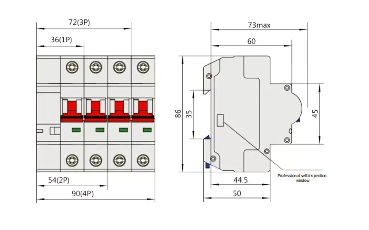 OEM WIFI mcb 4p cricuit breakers mobile phone remote control miniature circuit breaker ewelink tuya app wifi ac breaker