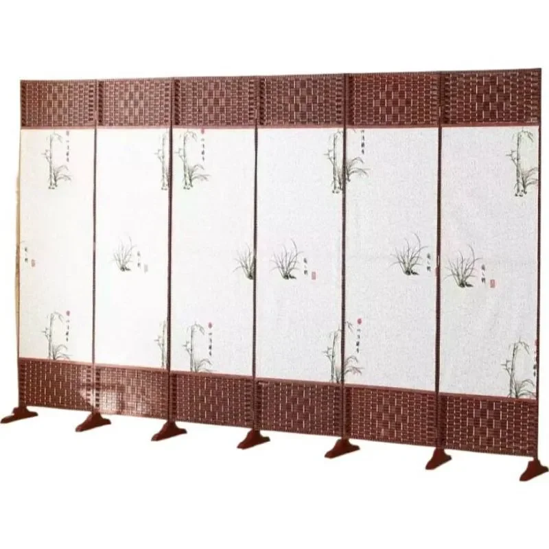 Foldable Bamboo Room Divider Screen Portable Partition Wall for Living Room Bedroom Office Home Decor Simple Style