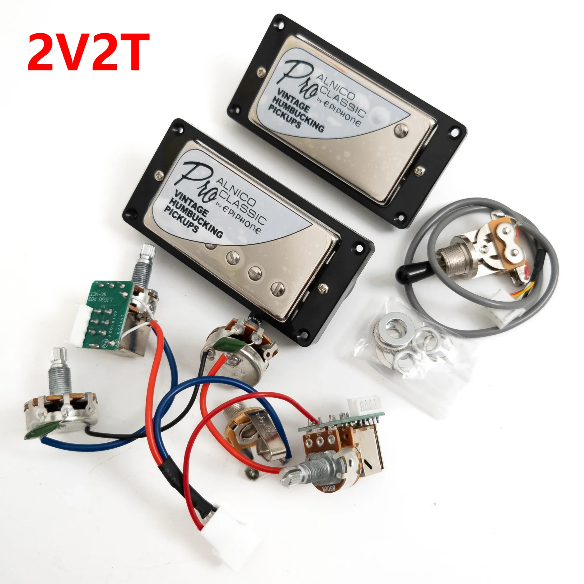 

Комплект звукоснимателей Alnico 5 Humbucker (гитарные звукосниматели) для бриджа и нейка, 4C, с быстроразъемным кабелем без пайки для электрогитары в стиле LP