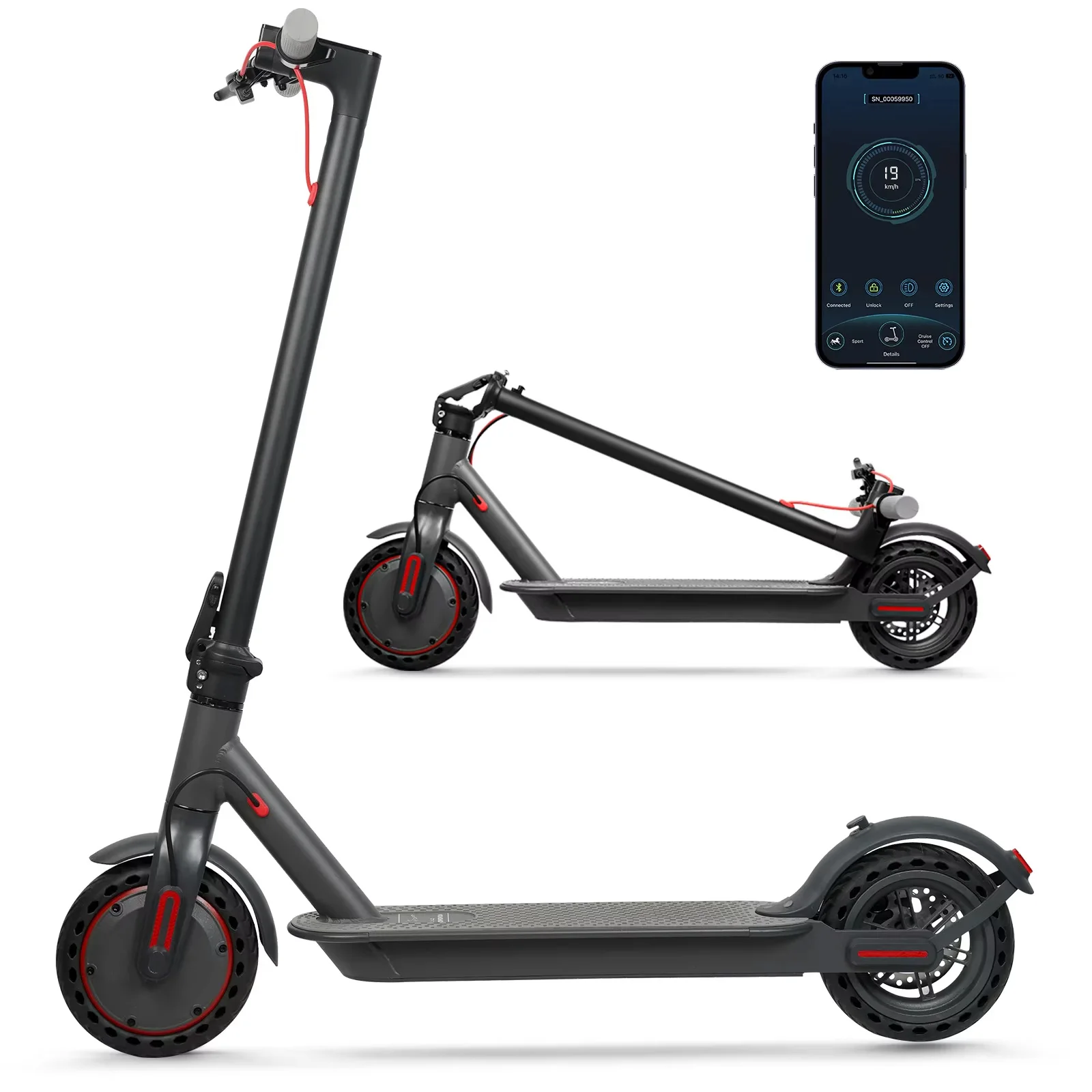 2026 Upgrade AOVOPRO TX01 Smart APP Elektroroller mit hohem Drehmoment, leistungsstarkem Motor, 36V, 25-45 km Reichweite, für Erwachsene, E-Scooter mit Doppelbremse