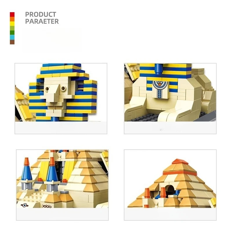 SEMBO Egyptian Giza Pyramid Building Blocks Creative Trendy Assembling Landmark Ancient Building Ornaments Educational Toys
